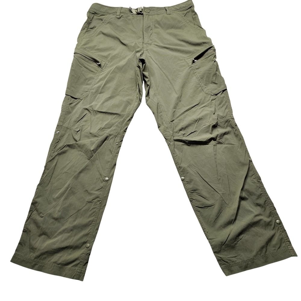 REI Co-op Sahara Cargo Hiking Pants Mens Size 32x30 Army Green Nylon Stretch